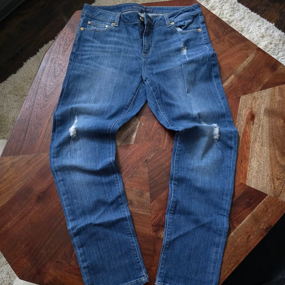 Women's Michael Kors Dillon Relaxed Distressed Jeans Blue Size 10 - Picture 1 of 9